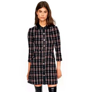 Maje Tweed Style Contrast Dress